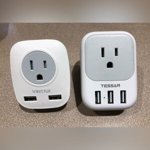 Vintar and Tessan White Travel Electrical Plug Adapters